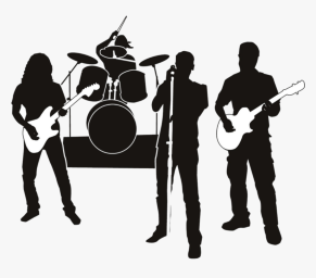 Silhouette of a rock band on stage